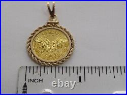 Bullion Coin Shape Without Stone Gorgeous Pendant With 14k Yellow Gold Plated