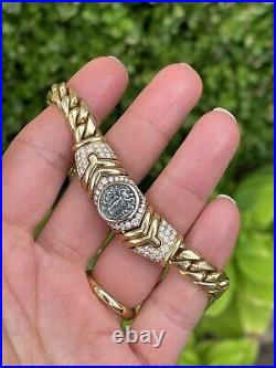 Bvlgari 18K Yellow Gold Diamond Monete Ancient Coin Necklace