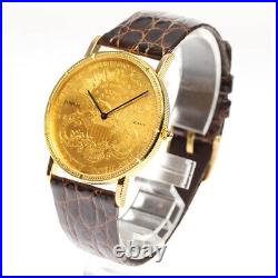 CORUM 20$ coin watch 18K Yellow Gold Quartz Men's Watch 695664