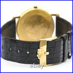 CORUM Coin Watch Indian 18K Gold Leather Quartz Unisex Watch BF510626