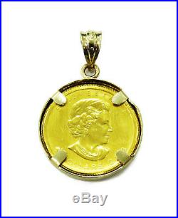 Canada 1/10 oz Gold Maple Leaf Coin Charm Necklace Pendant
