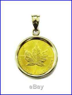Canada 1/10 oz Gold Maple Leaf Coin Charm Necklace Pendant
