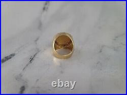 Coin Lady Liberty 2 Ct Moissanite Engagement Wedding Ring 14k Yellow Gold Finish