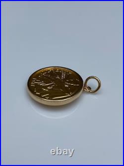 Constitution Bicentennial Gold Coin Pendant 14k Yellow Gold Plated For Unisex
