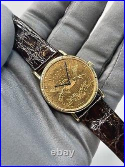Corum $20 American Eagle Yellow Gold Coin 18k 35mm Quartz Watch