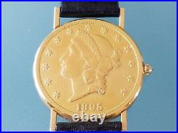 Corum $20 U. S. Gold Coin 1895 Quickset date Yellow Gold Mens Watch