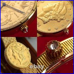Corum AUTOMATIC Diamond Coin Crown $20 Dollar 750 Gold Watch & Bracelet FULL SET