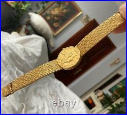Corum AUTOMATIC Diamond Coin Crown $20 Dollar 750 Gold Watch & Bracelet FULL SET