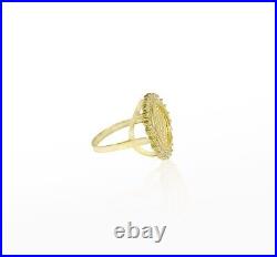 Custom 1991 State of Texas Gold Coin 2 Ct Moissanite Ring 14K Yellow Gold Plated
