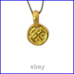 David Yurman Shipwreck Coin Amulet 22k Yellow Gold Pendant & Pouch