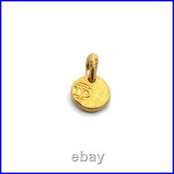 David Yurman Shipwreck Coin Amulet 22k Yellow Gold Pendant & Pouch