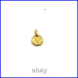 David Yurman Shipwreck Coin Amulet 22k Yellow Gold Pendant & Pouch