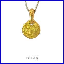 David Yurman Shipwreck Coin Amulet 22k Yellow Gold Pendant & Pouch