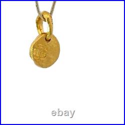 David Yurman Shipwreck Coin Amulet 22k Yellow Gold Pendant & Pouch