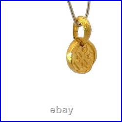 David Yurman Shipwreck Coin Amulet 22k Yellow Gold Pendant & Pouch