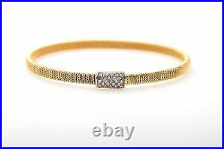 Designer Roberto Coin. 50ct VS G Diamond 18k Yellow Gold Bangle Bracelet