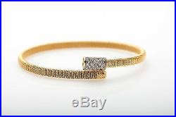 Designer Roberto Coin. 50ct VS G Diamond 18k Yellow Gold Bangle Bracelet