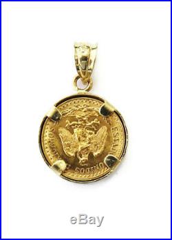Dos Pesos Mexican 2 Pesos Gold Coin Necklace Charm Pendant