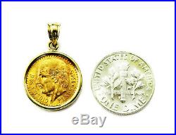 Dos Y Medio Pesos Mexican 2 1/2 Pesos Gold Coin Necklace Charm Pendant