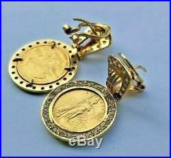 ESTATE SALE Fine Unique US$5 GOLD Coins Earrings LIBERTY 1939 (set of 2)