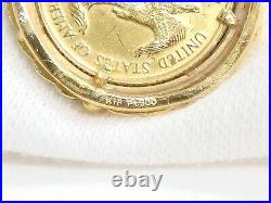 Eagle Coin 1/10 oz K22 K18 Yellow Gold Pt900 Diamond Necklace Pendant