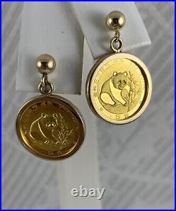 Earrings Yellow Gold With Panda Coin Studs