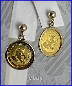 Earrings Yellow Gold With Panda Coin Studs