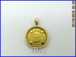 Estate 14K Yellow Gold 2002.999 20 Yuan Panda Gold Coin Pendant 2.67g