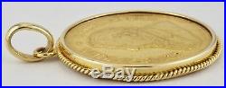 Estate 1979 1 OZ Gold S. African Krugerrand Coin 18K Yellow Gold Pendant 38.9 GR