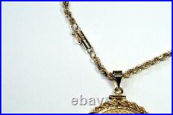 Extraordinary 1915 $10 Gold Indian Head Eagle Coin 24 14K Rope Necklace