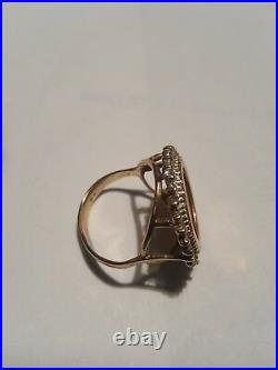 Fine 5 Dollar Gold Coin Diamond Yellow Gold Jewelry Ring