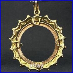 Full Sovereign Coin Mount Pendant 9ct Yellow Gold 30mm