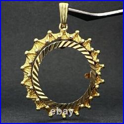 Full Sovereign Coin Mount Pendant 9ct Yellow Gold 30mm