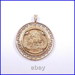 Full sovereign pendant 22ct coin and 9ct mount 15.6g total weight victorian coin