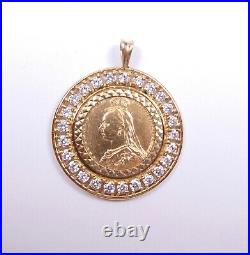 Full sovereign pendant 22ct coin and 9ct mount 15.6g total weight victorian coin