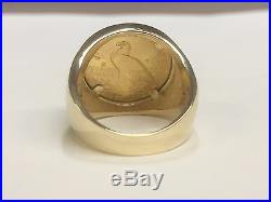 GENUINE INDIAN HEAD 2 1/2 DOLLAR GOLD COIN 14 kt Gold MEN'S RING MOUNTING