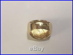 GENUINE INDIAN HEAD 2 1/2 DOLLAR GOLD COIN 14 kt Gold MEN'S RING MOUNTING