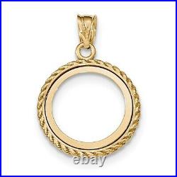 Genuine 14k Yellow Gold Casted Rope Prong 1/10 oz Panda Coin Bezel