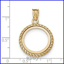 Genuine 14k Yellow Gold Casted Rope Prong 1/10 oz Panda Coin Bezel