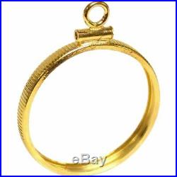 Genuine 14k Yellow Gold Polished 1/4 oz American Eagle Coin Bezel