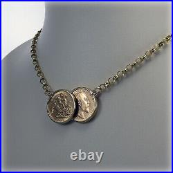 Genuine 1908 & 1914 Half-Sovereign Coins on 17 Necklet Holly Willoughby style