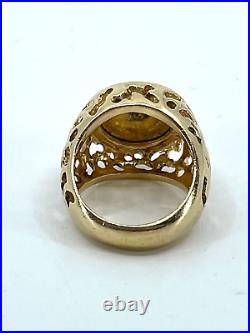 Genuine $1.00 U. S. Gold Coin in 14k Yellow Gold Ring Size 5.25