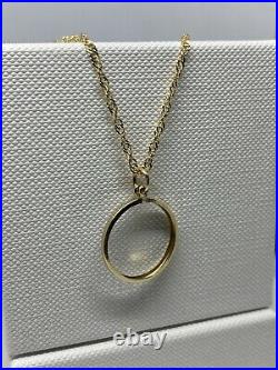 Genuine 9ct Yellow Gold Sovereign Pendant Mount Necklace 18 New