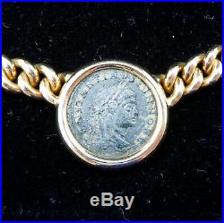 Genuine Bulgari Ancient Coin 18 Kt Yellow Gold Necklace Very Good Condition