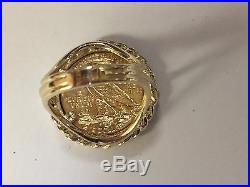Genuine Indian Head 2 1/2 Dollar Gold Coin Ring Mounting 14k Gr 7.5