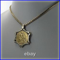 Genuine Victorian 1891 Full Sovereign Coin on 22 Gold Necklet