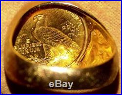 Gold $2.50, 1927 Coin on a Large. Beautiful 14k Yellow Gold Ring