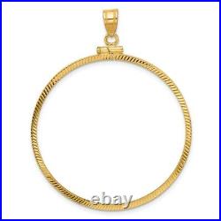 Gold Coin Bezel Pendant Mounting in 10K Yellow Gold 13mm 39.5mm Coin Size