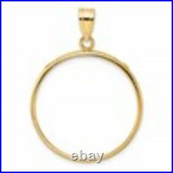 Gold Coin Bezel Pendant Mounting in 10K Yellow Gold 13mm 39.5mm Coin Size
