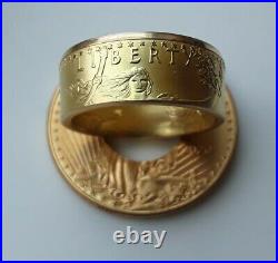 Gold Coin Ring from 22K 1 oz gold eagle coin